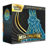 Pokémon Elite Trainer Box with Mega Evolution design on a white background